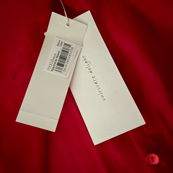 Eileen Fisher Women’s Sheer Red Button-Up Blouse Sz Small linen Lagenlook - Picture 3 of 6